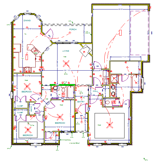 Design drawing: floor plan of a home designed by Advantage Design, Carencro, 2006
