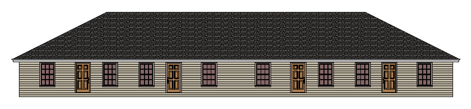Design drawing: front elevation of a home designed by Advantage Design, Lafayette area, 2006